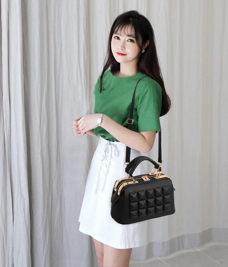 Women Boston Messenger Bag PU Leather Luxury Handbags Female Bags Designer Evening Party Shoulder Bags Casual Bolsa Tote SS0321 (20)