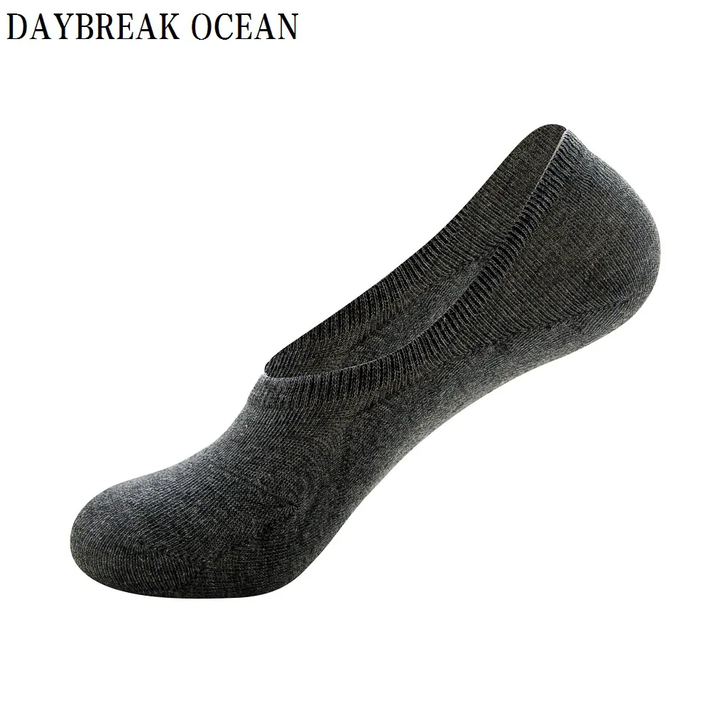5 пар/партия Повседневные черные, белые, серые короткие носки тапочки силиконовые незаметные носки весна лето мужские хлопковые носки - Цвет: Dark Grey