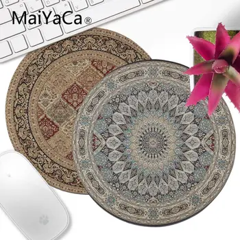 

MaiYaCa Light Blue Abstract Woven Round Rug Comfort Round Mouse Mat Gaming Mousepad durable office gaming accessory mouse mat