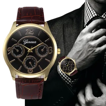 

Drop Shipping Men Watch Retro Design Leather Band Analog Alloy Quartz Wrist Watch Gift For Men Zegarek Meski Clock