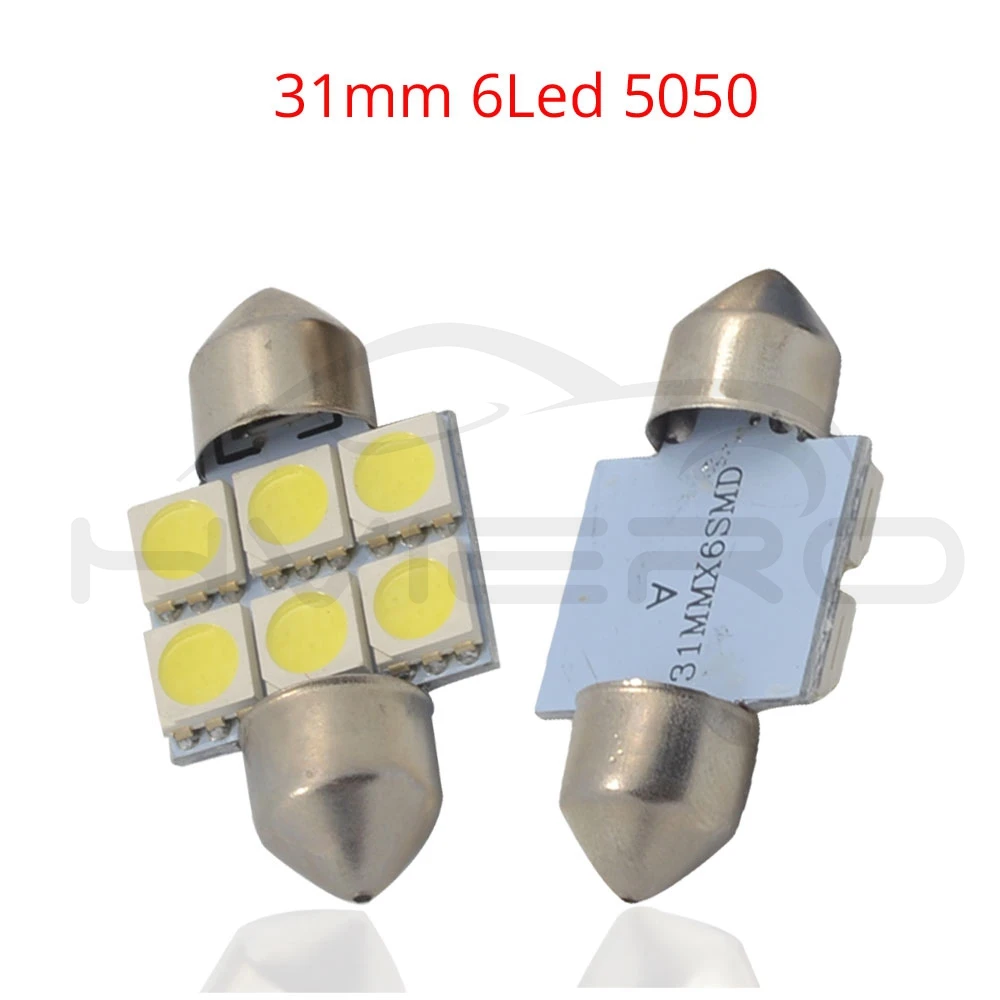 2X белый автомобиль Led 31 мм 36 мм 39 мм C5w c10w 5050 6 smd DC 12 v для салона, иллюминационная, Потолочная автомобиль свет Чемодан лампа настольная лампа