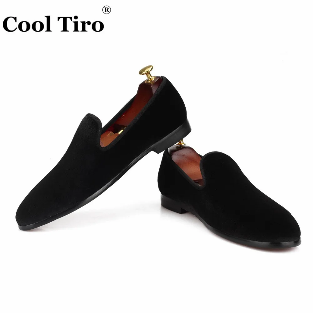 Men Loafers black Velvet Dress shoes (8)