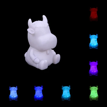 

1 pc Color Changing Colorful Creative Special Animal Cow Shape LED Lamp Night Light Interior Design Home Decor Indoor Lighting