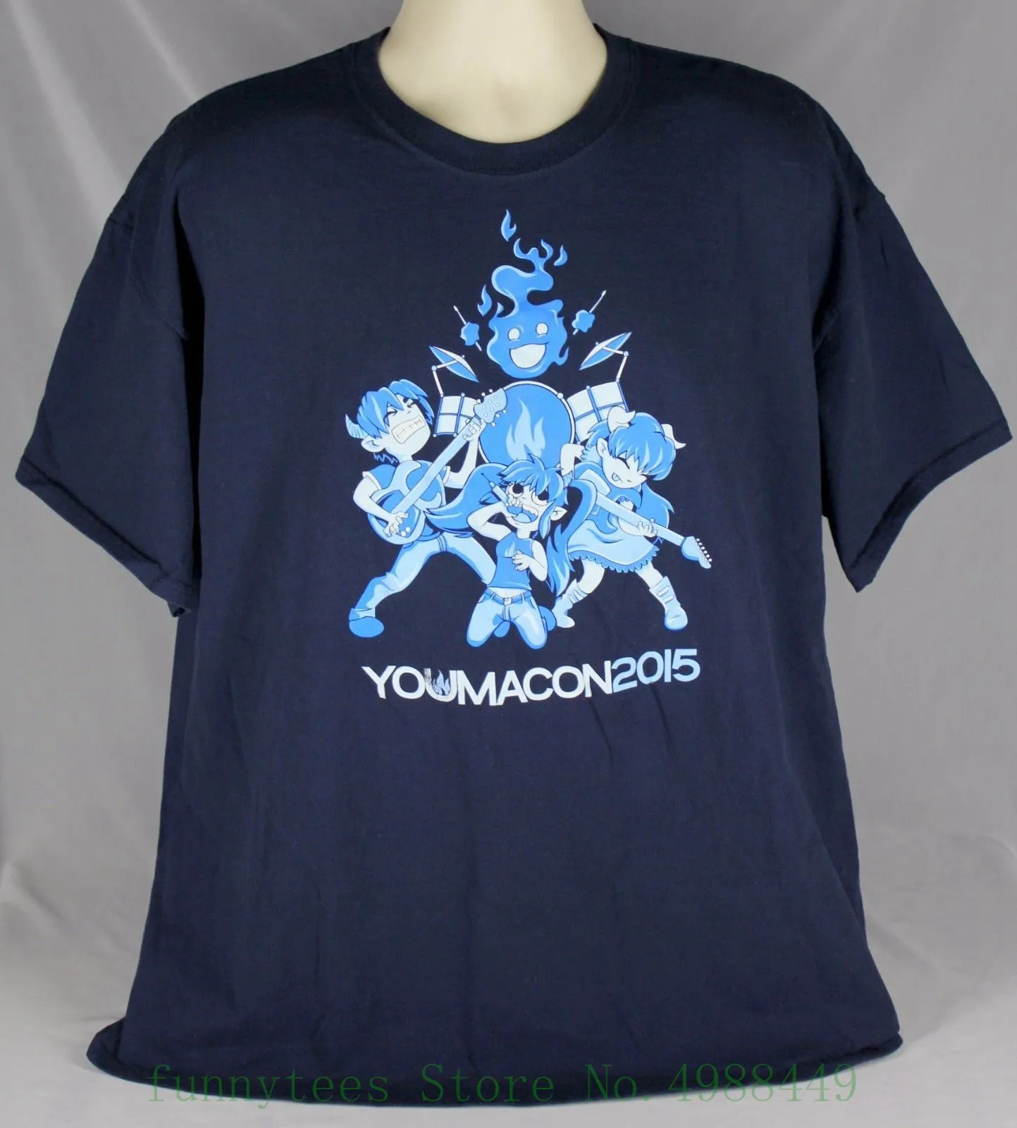 Youmacon аниме 2xl футболка игровой темно синие Детройт 2015 Конвенции Xxl хлопок для взрослых 100% подарок футболки с индивидуальными принтами