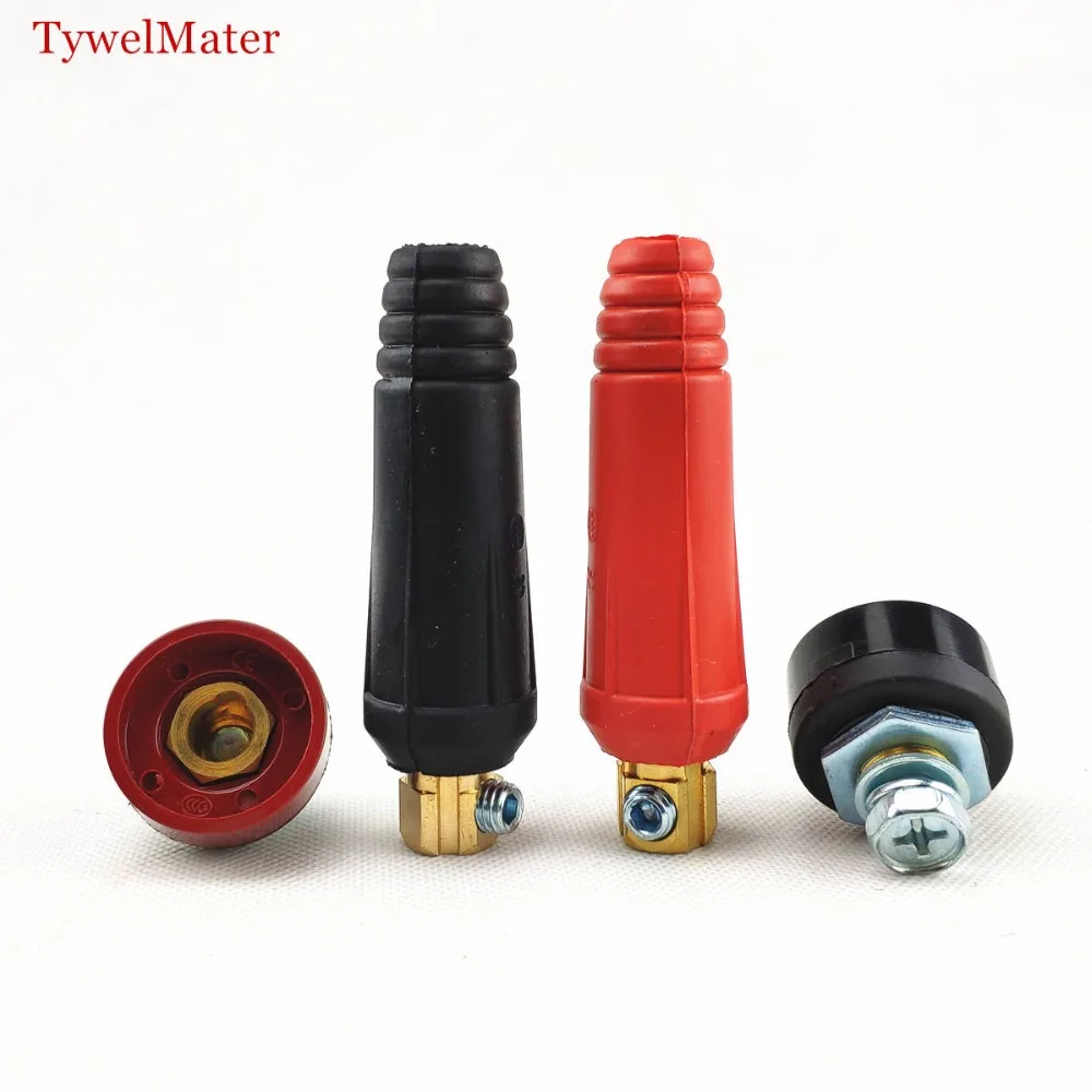 DKJ10-25 Red DKJ Series European Style Welding Cable Quick Connector Male Plug and Panel Socket Quick Fitting Adapter