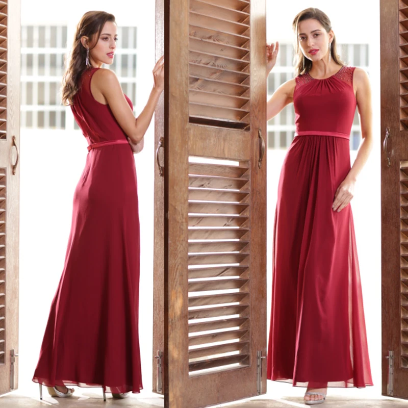 Aliexpress.com : Buy Plus Size Burgundy Bridesmaid Dresses Long 2018 A