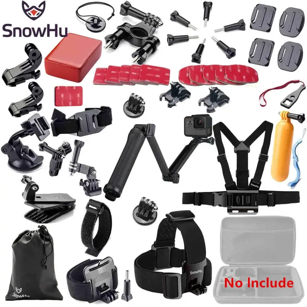 Аксессуары snowhu для GoPro Набор для go pro hero 8 7 6 5 4 3 комплект 3 способ селфи палка для Eken h8r/для xiaomi для yi 4K EVA GS02 - Цвет: GS02D