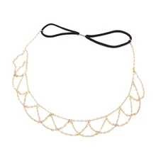 LGFM-металлические Леди полые розы, Цветы резинка для волос повязка-золото