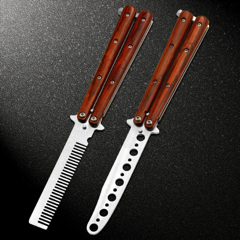 

Stainless Steel knife butterfly Practice Butterfly Training Knife wood handle knife butterfly folding new tainer