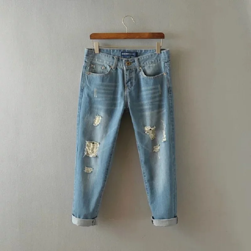Online Buy Wholesale white denim capris from China white