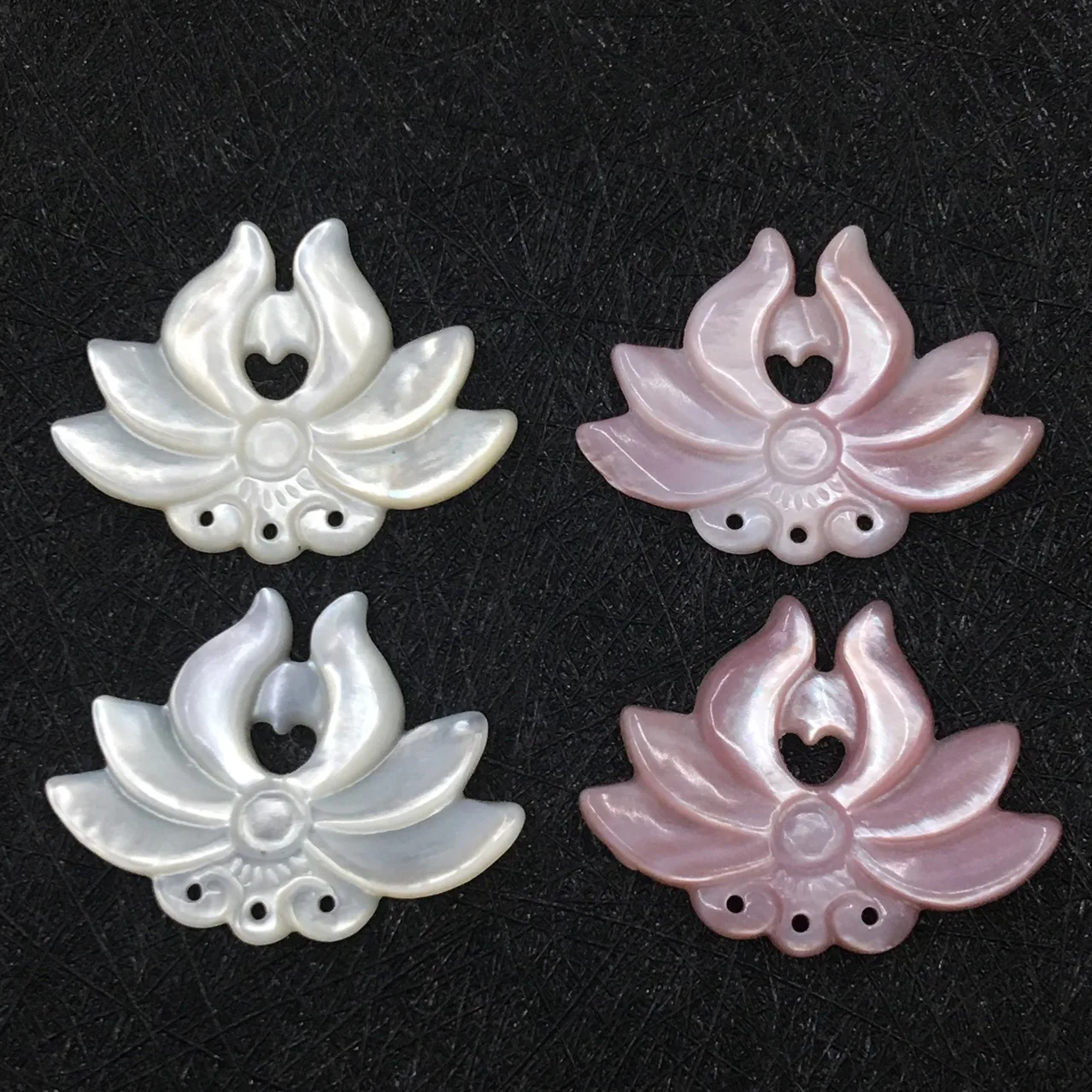 Wholesale 100 Pieces 22*28mm Lotus Mother of Pearl Shell