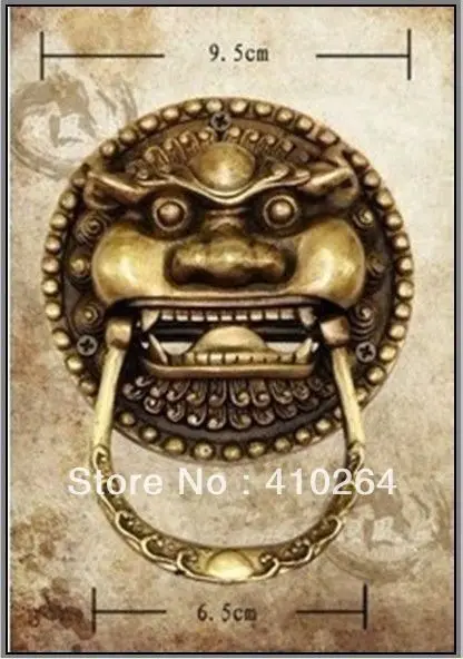 

] Shipping A Pair Large Chinese Bronze Foo Dog Foo Lion Door Knocker Statue discount 30%