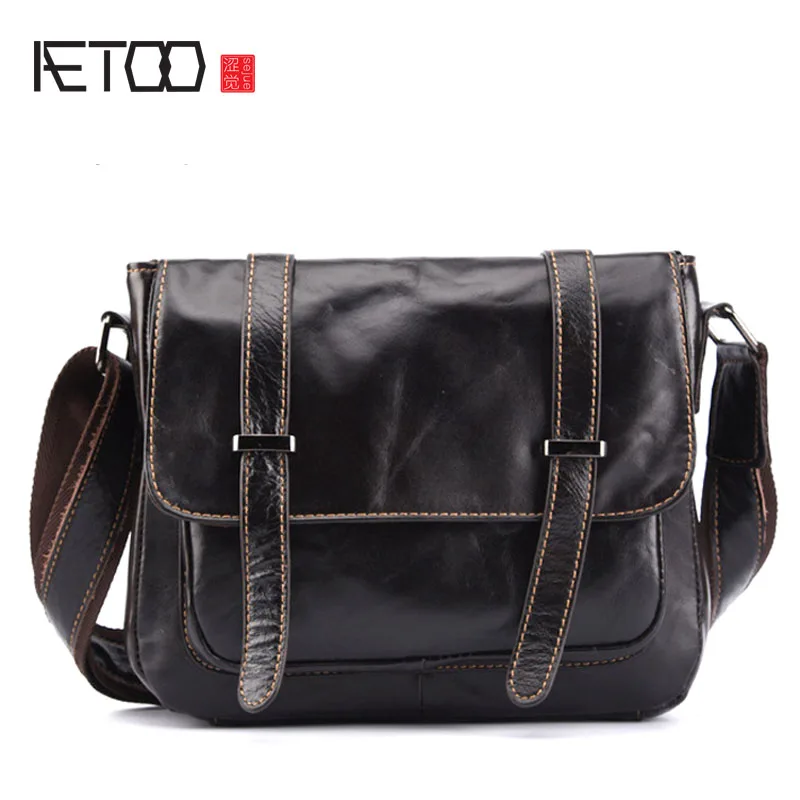 

AETOO New leather handbags shoulder bag vintage British retro messenger bag fashion portable suede leather shoulder Messenger ba