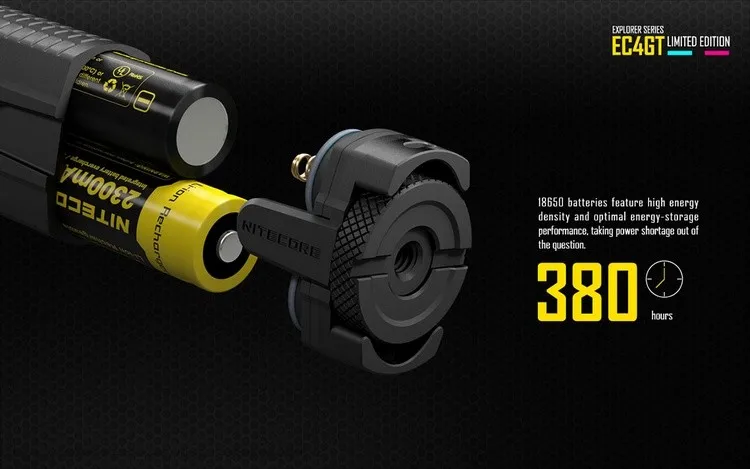 2019 NITECORE LIMITED EDITION EC4GT 2x Micro-USB аккумуляторная батарея + зарядный кабель удобный портативный 1000 люмен излучатель фонарик