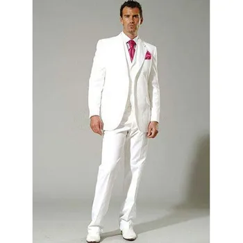 

Trajes De Hombres De Vestir New Arrival Custom Made Slim Fit Notch Lapel Groom Tuxedos Groomsman Men Wedding Business Suits