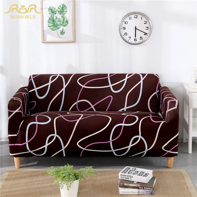 

ROMORUS Newest Modern Striped Sofa Cover Elastic Stretch Geometric Couch Cover for 1/2/3/4 Seater Sectional Sofas Single Chair