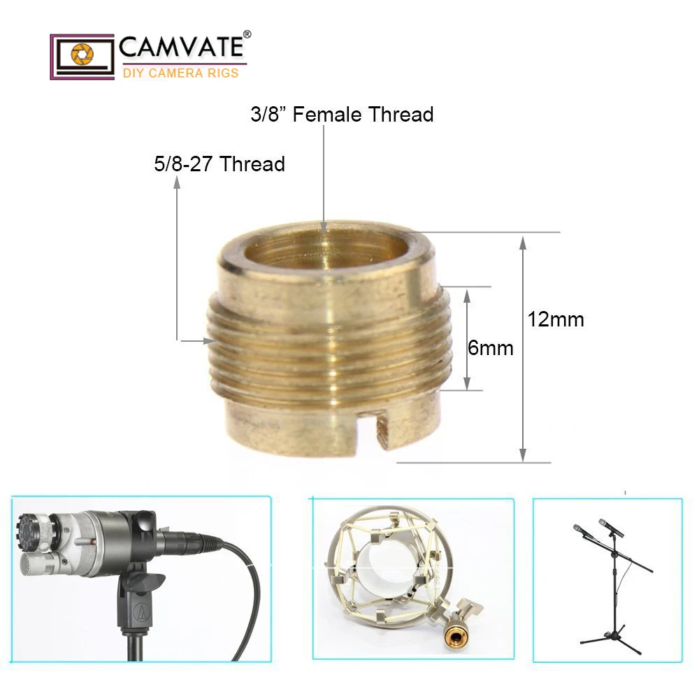 CAMVATE 3/8 &quotFemale To 5/8&quot Мужской резьбовой винт адаптер для микрофона Micphone стенд C1513