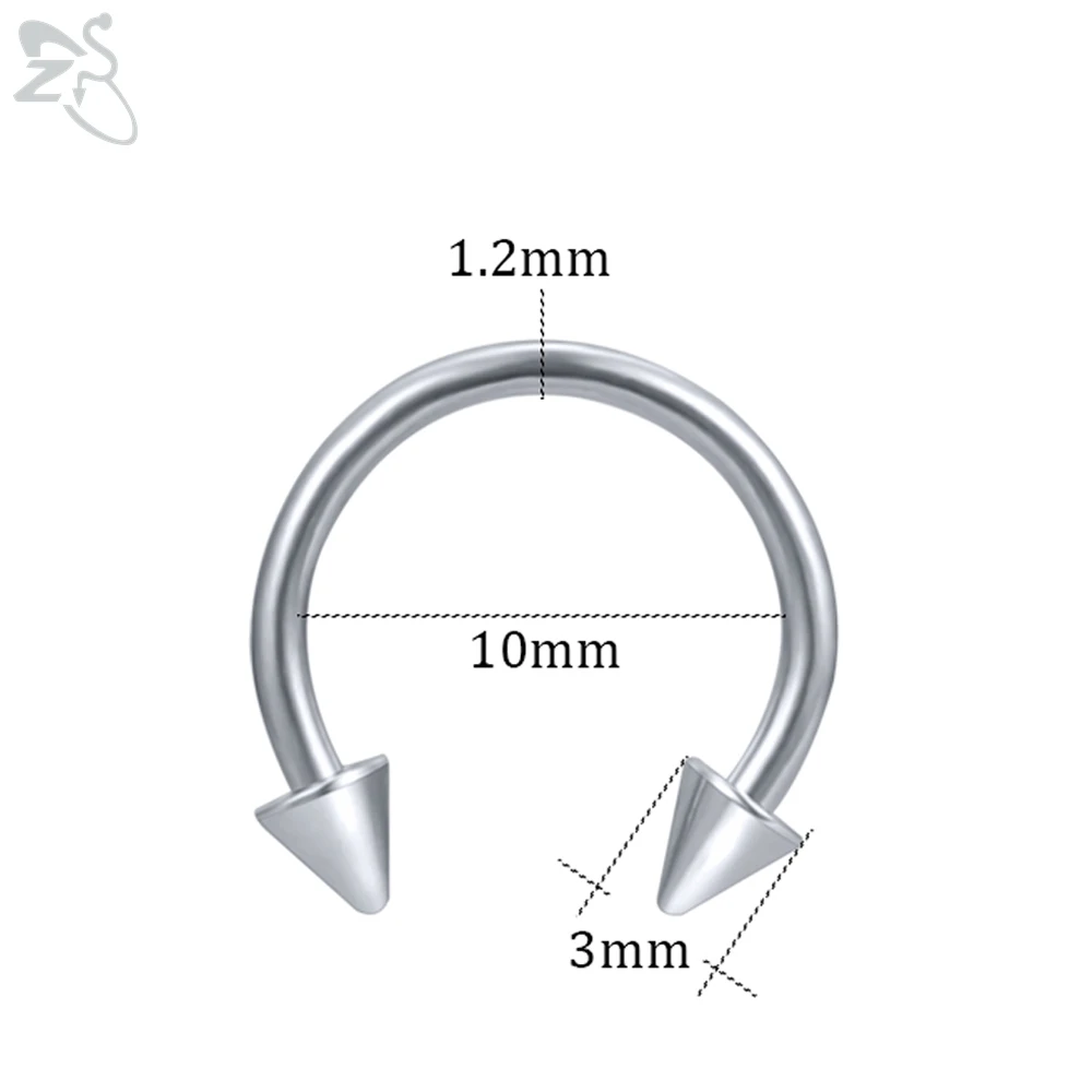 ZS 1 шт. серьги из нержавеющей стали пирсинг бровей губная серьга язык Пронзительный нос кольцо длинный промышленный пирсинг в форме гантели ювелирные изделия - Окраска металла: C-10