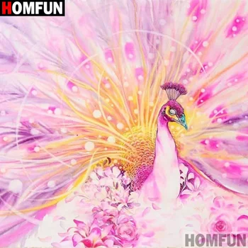 

HOMFUN Full Square/Round Drill 5D DIY Diamond Painting "Flower peacock" 3D Embroidery Cross Stitch 5D Home Decor A17471