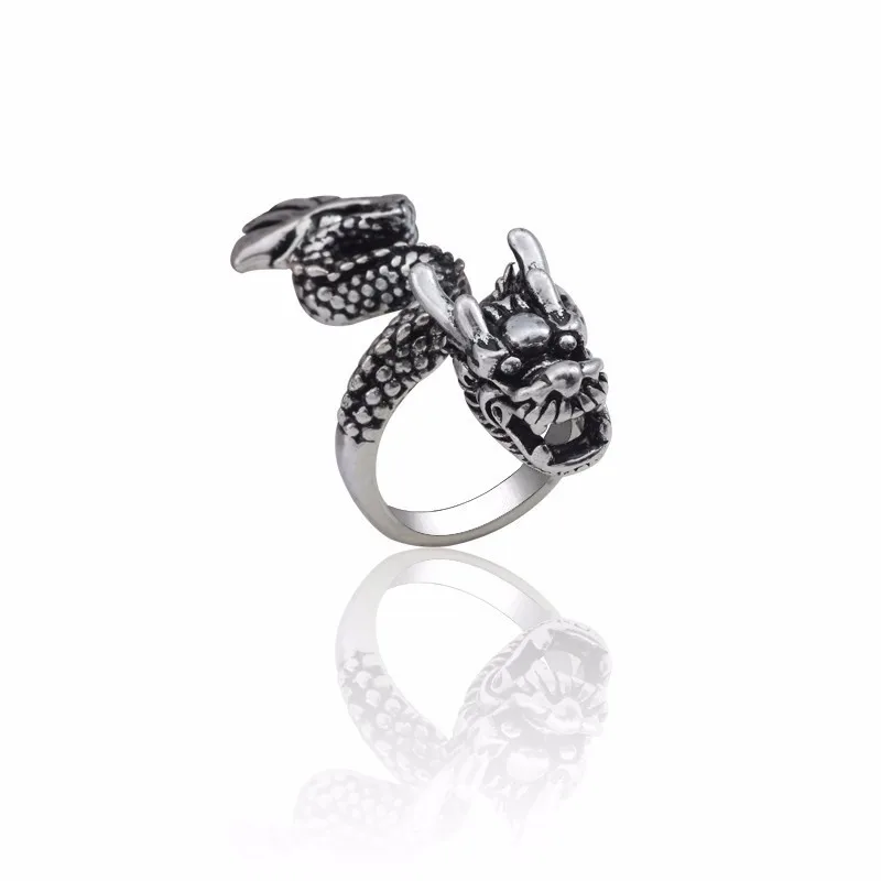 

Punk Animal Rings For Men Hip Hop Party Dragon Ring Women Jewelry Steampunk Adjustable Serpent Rings Christmas Halloween Xmas