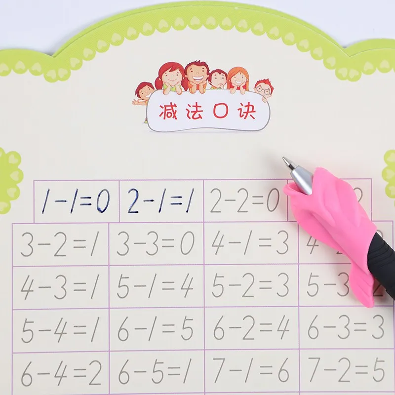 

Chinese Maths Count Auto Dry Repeat Practice Copy Book Calligraphy Concave Groove Cardboard Copybook Pen Set
