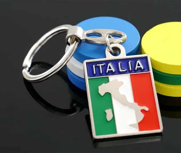 Italy Italia Italian National Flag Map Metal Creative Keychain Key