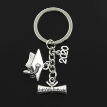 Moda 30mm Chaveiro Jóias Chaveiro diploma De pós-graduação de Prata tampão da graduação 2018 2019 2020 Pingente(China)