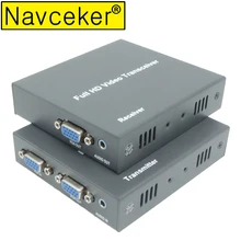 DT215V 660ft Network VGA Over IP Audio Splitter Extender By Ethernet Cat5e Cat6 Cable 1080P VGA LAN Video Transmitter Receiver