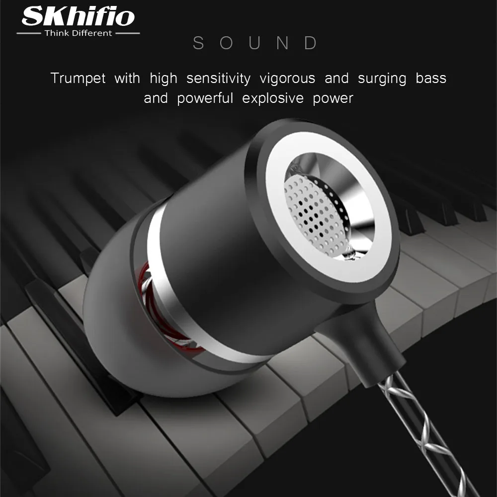 Skhifio S1 металлические наушники для телефона гарнитуры Динамик HiFi Динамический