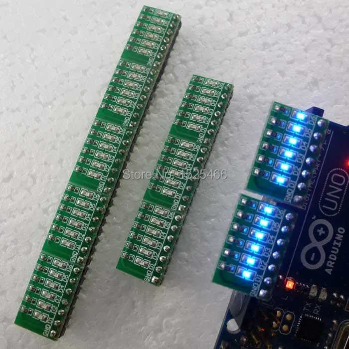

10pcs/lot 3-12V 6 Bits Blue LED Module Display indicator Board for Marquees Water lights Breadboard DUE UNO MEGA2560 MCU diy kit