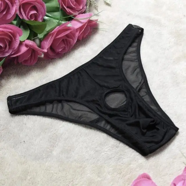 Sexy Panties for Men 2019 Newest Exotic Apparel Sexy Mens Underwear Transparent Mesh Lure Couple Dew Tunnel T Pants Men Thong -
