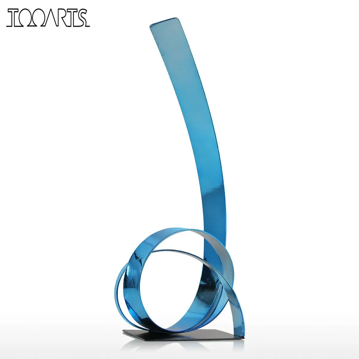 The Blue Rising Ribbon Metal Sculpture Iron Modern