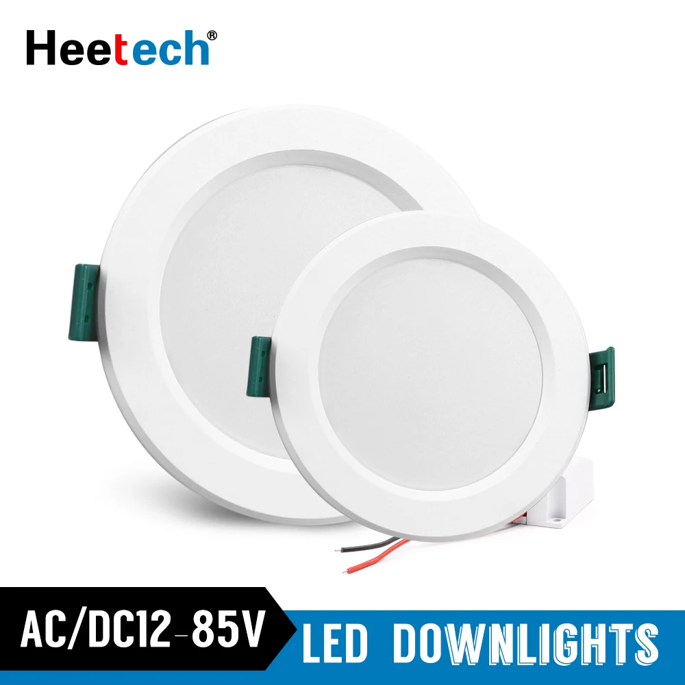 Luz descendente Led para techo, lámpara redonda empotrada de 5W, 9W, 12W, 15W, 18W, cc/ca, 12V, 24V, 36V, 48V