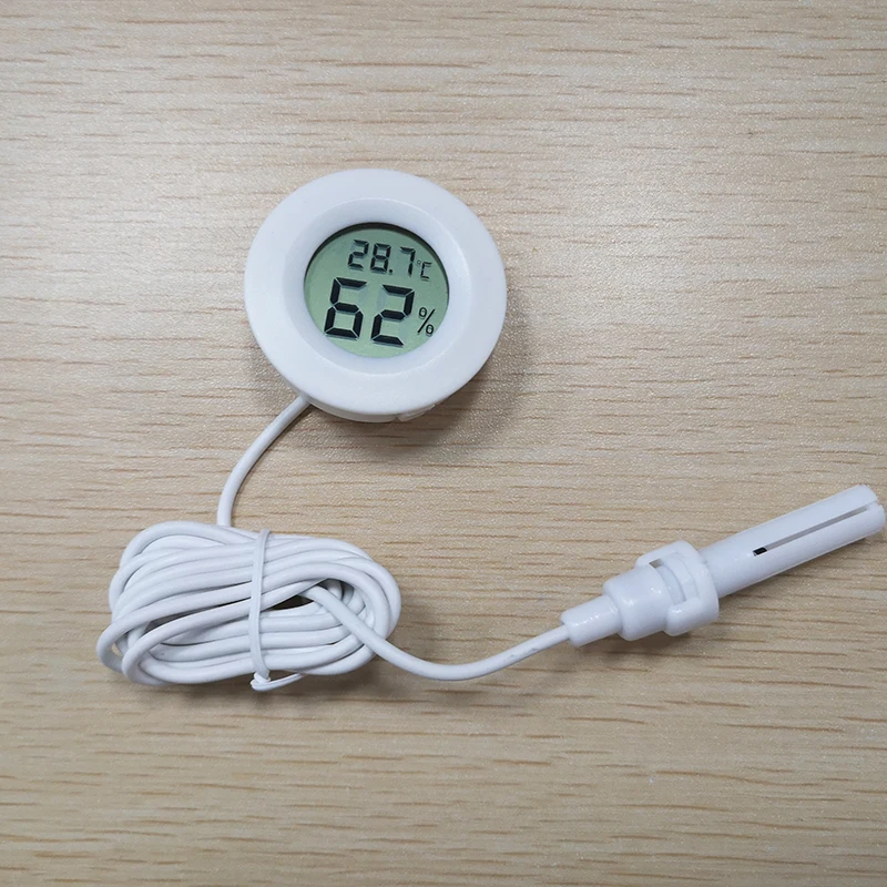 

Mini LCD Digital Round Thermometer Hygrometer Temperature Indoor Convenient Temperature Sensor Humidity Gauge With Probe