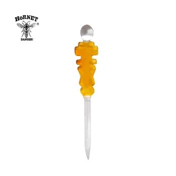 

HORNET Premium Sugar Figurine Quartz Carb Cap Dabber Wax Dad Tool 5.9Inch Quartz Handle Carb Cap Quartz Banger Water Pipe