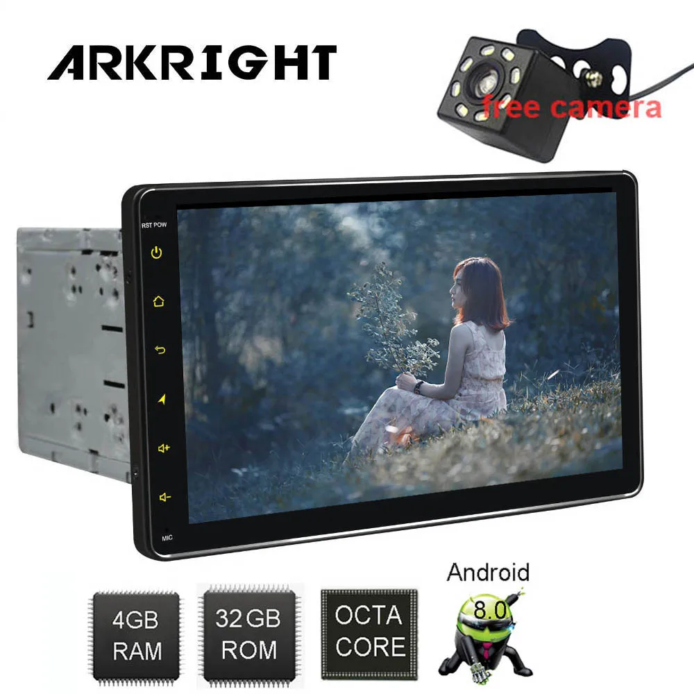 

ARKRIGHT 9" 2din Car Radio 4+32GB Android 8.1 Universal Car Multimedia music Player/autoradio GPS Navi with rear camera/DSP