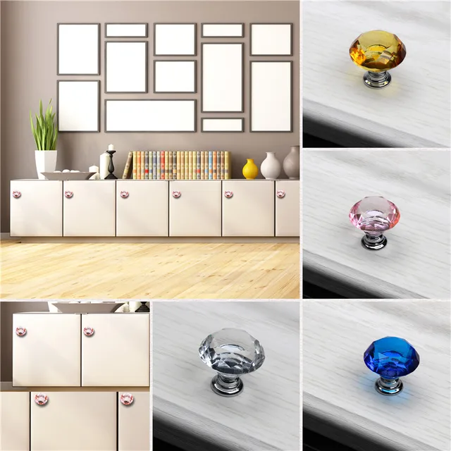 4pcs Set Crystal Gl Door Handles For Drawer Clear Kitchen Cabinet 4pcs Set Crystal Gl Door Handles For Drawer Clear Kitchen Cabinet Cupboard Wardrobe Pulls S Furniture Accessories