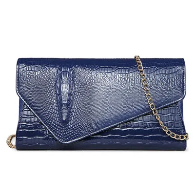 Outnice модные брендовые женские клатч Курьерские сумки tassen сеть Crossbody Сумки на плечо женские золотые кошелек из высококачественной искусственной кожи - Цвет: Blue