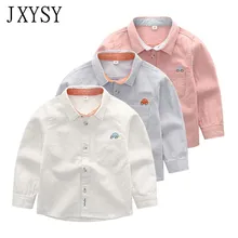 Детские рубашки для мальчиков и девочек, г. Осенние однотонные рубашки с длинными рукавами для мальчиков, модные хлопковые топы для маленьких мальчиков, Детская рубашка