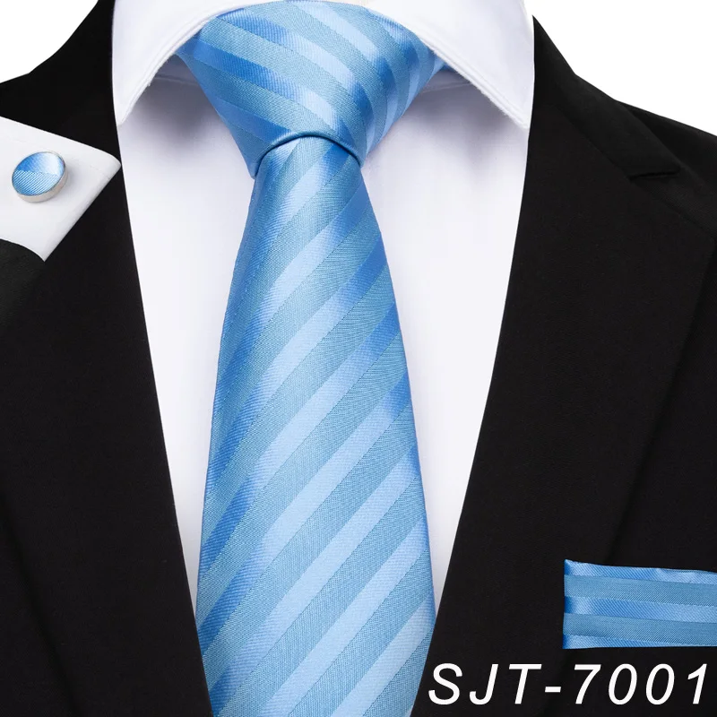 Дизайнерский мужской галстук DiBanGu, синий, красный, розовый, мужской галстук, деловой, Свадебный, вечерний галстук, набор, шелк, галстук, носовой запонки, галстуки - Цвет: 7001