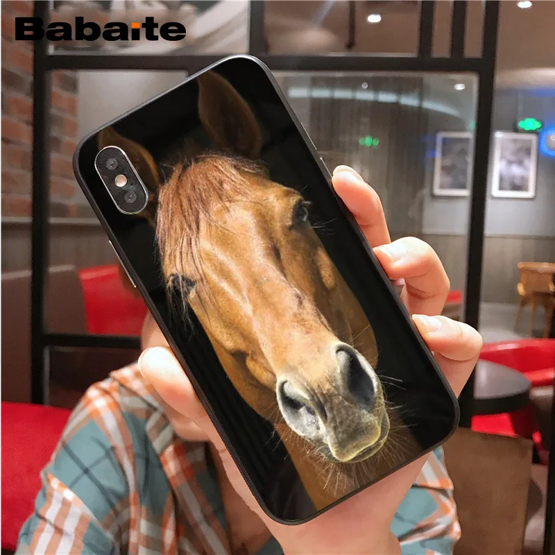 فريدريك العظيم الجمال الحصان TPU أسود غطاء إطار هاتف محمول شل ل iphone X XS ماكس 8 7 6 ثانية زائد 5 ثانية SE XR الهواتف المحمولة Babaite