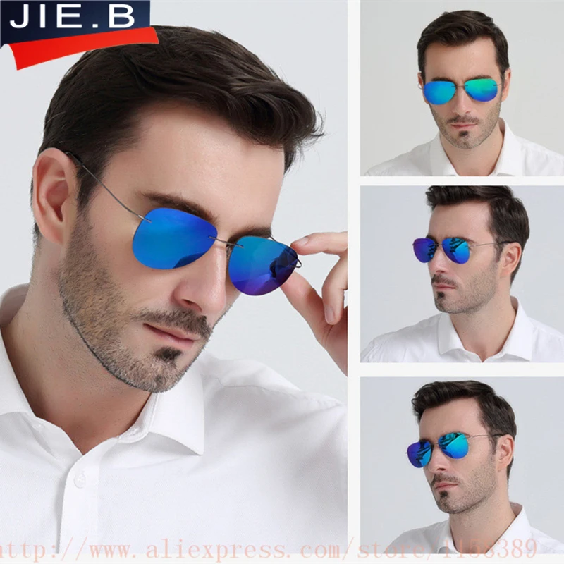 

Ultra-light Flexible Titanium alloy Rimless Mirror Polarized Sunglasses Men Eyeglasses Eyewear Unisex Oculos de sol feminino