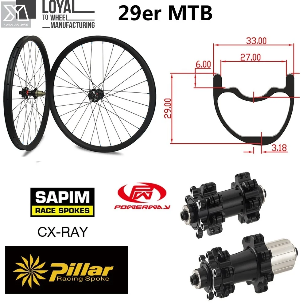 Flash Deal 350g Super ligero carbono 29er MTB Rim 33mm ancho Tubeless listo XC AM bicicleta de montaña rueda Powerway M42 Cubo de tracción recta 0 Flash Deal 350g Super ligero carbono 29er MTB Rim 33mm ancho Tubeless listo XC AM bicicleta de montaña rueda Powerway M42 Cubo de tracción recta 0