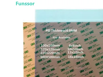 

2pcs* 3D Printing PEI Sheet 468MP Adhesive Tape Build Surface Polyetherimide sheet 120mm/8''/220mm/10''/12''/16''/500mm