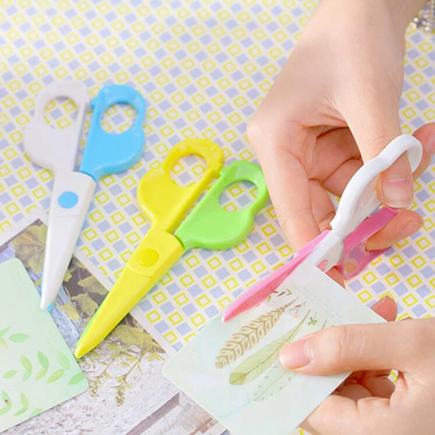Пластик ножницы/ножницы для детей/чтобы не повредить руку нож для резки бумаги 12,5*6 см
