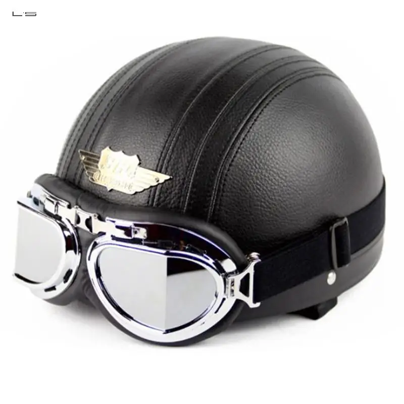 Кепка Шлем С Очками Мужская Кожаная Купить