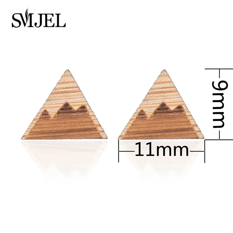 SMJEL, Броши из натурального дерева, бамбука, булавки, изящные, новая мода, Горный пейзаж, брошь, цветок, ювелирное изделие для женщин, бижутерия - Окраска металла: Wood Earing 57