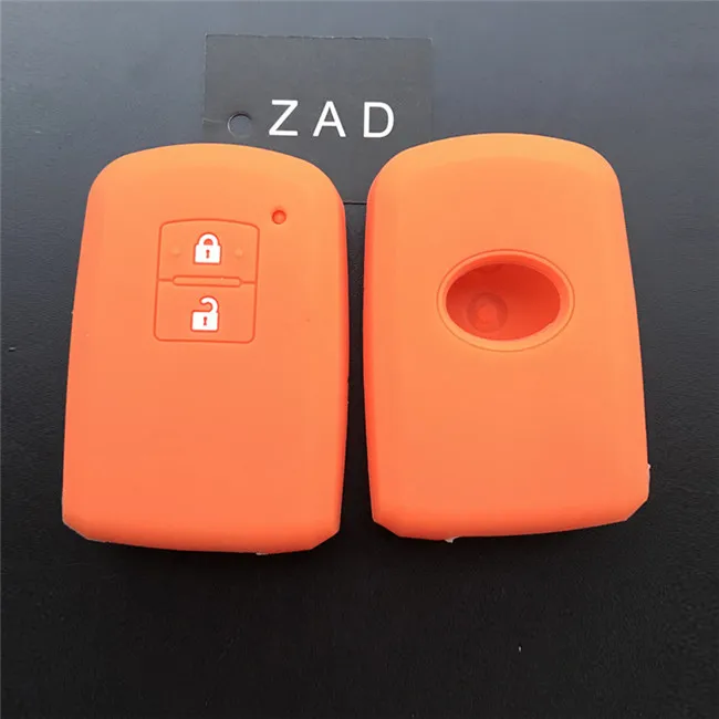 ZAD силиконовый резиновый чехол для автомобильного ключа, чехол для Toyota Camry RAV4 Avalon auris, 2 кнопки, умный Автомобильный ключ - Название цвета: Оранжевый