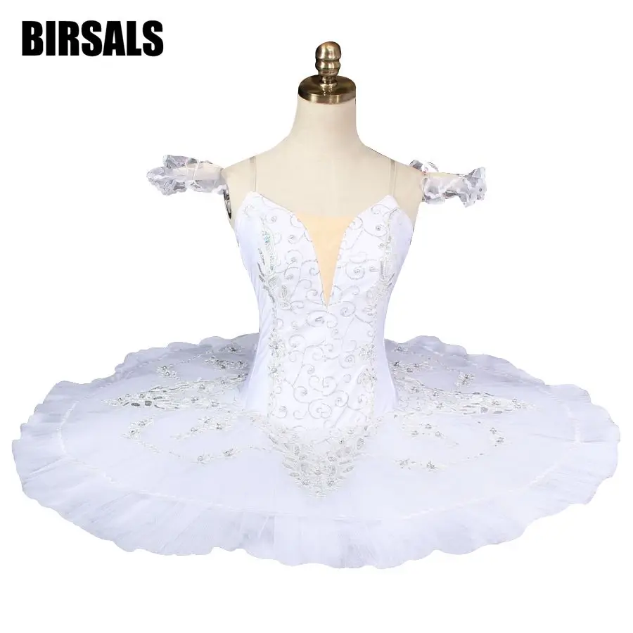 White Sliver Professional Ballet  Classical Ballet Tutus Ballerina Competition Performance Tutu Women Pancake Tutu Costumes8931G