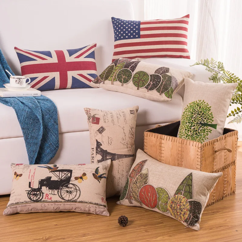 

Free shipping high quality linen vintage sofa cushion set & Lumbar set (2PCS/SET) (not including filling30*50cm